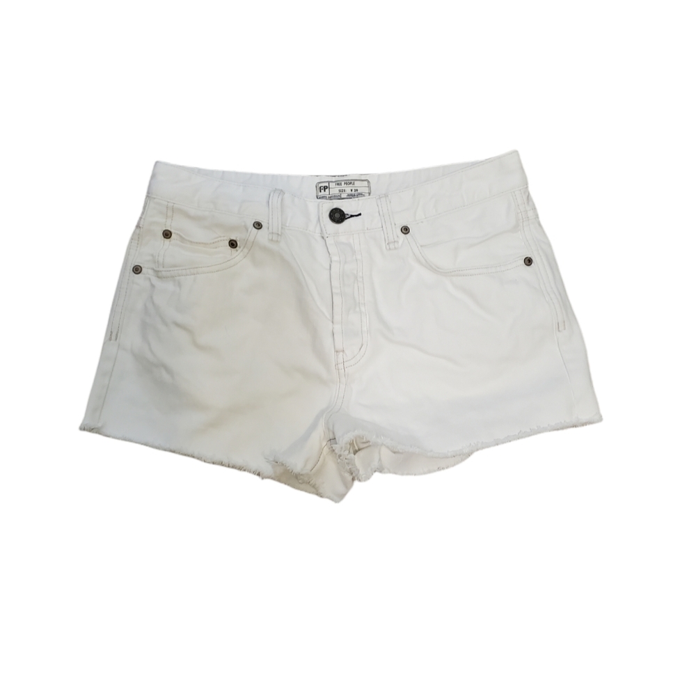 Free People White Button Fly Shorts
